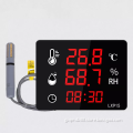 Wall-Mounted Digital Thermometer with Humidity - LED Screen & Alarm